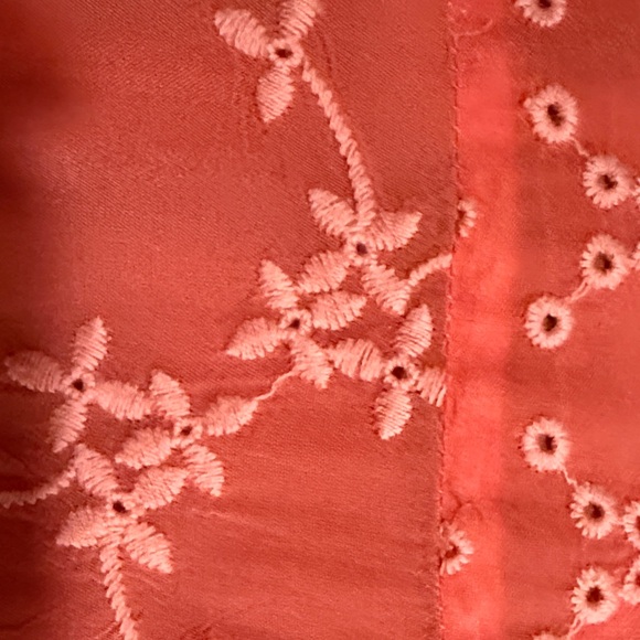 Johnny Was Vibrant Coral Embroidered Blouse - Picture 4 of 4